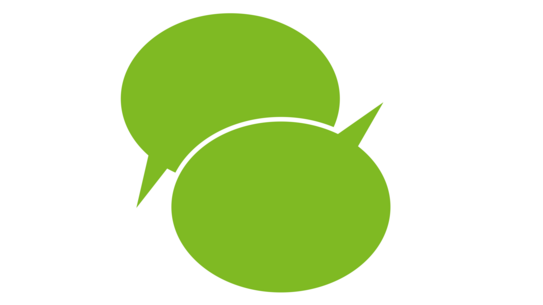Zwei grüne Sprechblasen